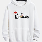 Christmas Believe Print Relax Fit Hoodie