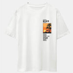 Beach Scenery Slogan Print Drop Shoulder Oversize T-Shirt