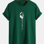 Regular Fit Earphone Print Cotton T-Shirt