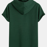Striped Jacquard Hooded Arc Hem T-Shirt
