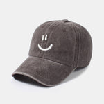 Smiley Face Pattern Classic Retro Washed Distressed Cotton Baseball Cap