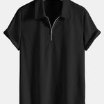 Stretch Corduroy Zip Polo Shirt