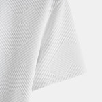 Short Sleeve Stripe Jacquard Arc Hem T-Shirt