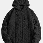 Geometric Jacquard Teddy Fleece Hoodie