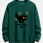 Angry Cat Print Relax Fit Sweatshirt