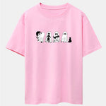 Black Cat Ghost Print Drop Shoulder Oversize T-Shirt