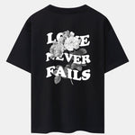 Rose Slogan Back Print Drop Shoulder Oversize T-Shirt