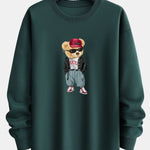 Cool Style Bear Print Relax Fit Sweatshirt