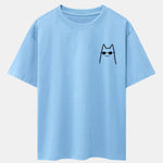 Cat With Sunglasses Print Drop Shoulder Oversize T-Shirt