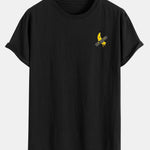 Banana Print Cotton Arc Hem T-Shirt