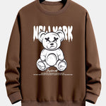 Slogan Bear Print Relax Fit Sweatshirt