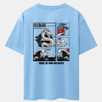 Dragon Landscape Back Print Drop Shoulder Oversize T-Shirt