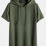 Muscle Fit Ribbed Hooded T-Shirt