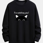 Cute Cat Slogan Print Relax Fit Sweatshirt