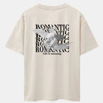 Romantic Doves Back Print Drop Shoulder Oversize T-Shirt