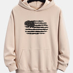 American Flag Print Relax Fit Hoodie