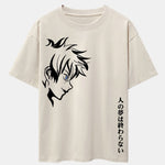 Comic Male Slogan Print Drop Shoulder Oversize T-Shirt