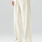 Slit Hem Pleated Trousers