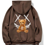 Smiley Bear Back Print Hoodie
