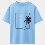 Los Angeles Palm Trees Print Drop Shoulder Oversize T-Shirt