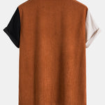 Color Block Stretch Corduroy T-Shirt