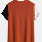 Freedom Letter Embroidered Patchwork Mesh T-shirt