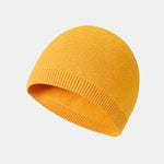 2 Pieces Solid Color Outdoor Cycling Warm Knit Beanie Hat