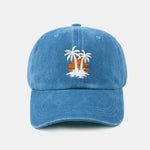 Coconut tree sunset pattern classic retro washed cotton casual baseball cap