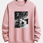 Universe UFO Cat Print Relax Fit Sweatshirt