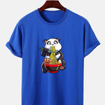 Panda Eating Ramen Print T-Shirt