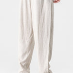 Relax Fit Linen And Cotton Blend Harem Pants