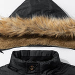 Faux Fur Collar Detachable Hooded Coat
