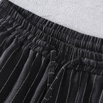 Linen Cotton Blend Striped Shorts