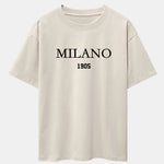 Milano Slogan Print Drop Shoulder Oversize T-Shirt