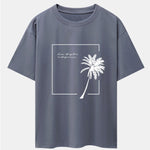 Los Angeles Palm Trees Print Drop Shoulder Oversize T-Shirt