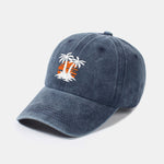 Coconut tree sunset pattern classic retro washed cotton casual baseball cap