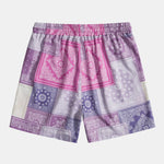 Paisley Patchwork Print Drawstring Shorts