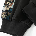 Relax Fit Long Sleeved Waffle T-Shirt & Bear Embroidery Waffle Jogging Pants