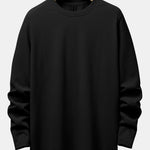 Long Sleeve Muscle Fit Ribbed Arc Hem T-Shirt