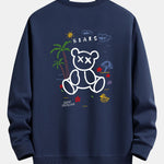 Bear On Vacation Print Relax Fit Sweatshirt