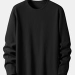 Long Sleeve Muscle Fit Knit Ribbed T-Shirt