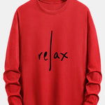 Long Sleeve Relax Slogan Print Cotton T-Shirt