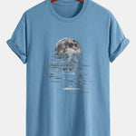 Regular Fit Moon Print Cotton T-Shirt