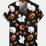 Scary Ghost Pumpkin Print Shirt