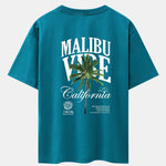 California Palm Tree Back Print Drop Shoulder Oversize T-Shirt