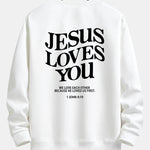 Jesus Loves You Back Print Relax Fit Sweatshirt