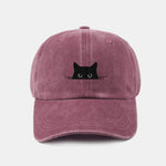 Cat Pattern Casual Washed Cotton Baseball Cap