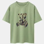 Camouflage Dissolving Bear Print Drop Shoulder Oversize T-Shirt