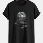 Regular Fit Moon Print Cotton T-Shirt