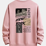 New York Cityscape Back Print Relax Fit Sweatshirt